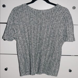 Gray Zara Knit Blouse
